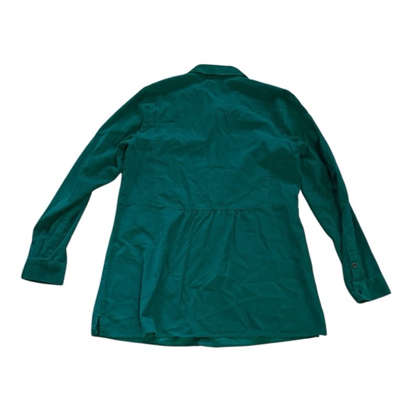 J. Jill Green Button Down Emerald Green Corduroy Long Sleeve Shirt Size Small - Picture 2 of 2